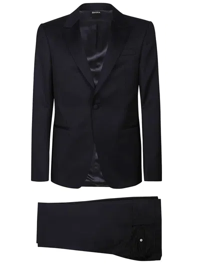Zegna Single-breasted Tailored Suit In 622033a6 Dark Purple