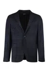 Zegna Single Breasted Double Button Jacket In Blue