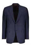 Zegna Single-breasted Two-button Jacket In Blue