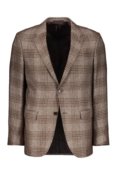 Zegna Single-breasted Two-button Jacket In Brown