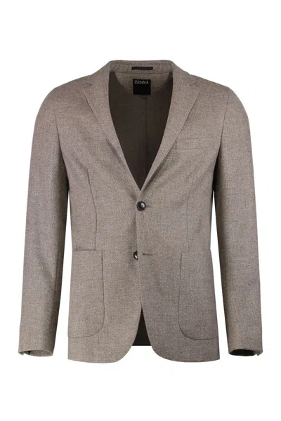 ZEGNA ZEGNA SINGLE-BREASTED TWO-BUTTON JACKET