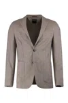 Zegna Single-breasted Notched-lapel Blazer In Neutral