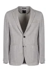 Zegna Oasi Single-breasted Cashmere Blazer In Gray