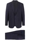 Zegna Single-breasted Two-piece Suit In Blue