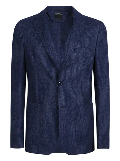 ZEGNA SINGLE-BREASTED WOOL BLAZER