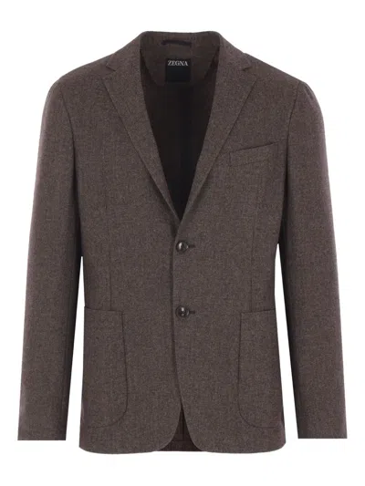 ZEGNA SINGLE-BREASTED WOOL BLAZER