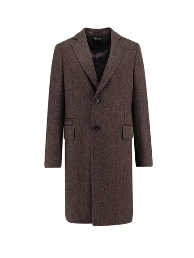 ZEGNA SINGLE-BREASTED WOOL COAT