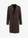 Zegna Long Single-breasted Wool Coat With Flap Pockets In Brown