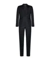 Zegna Wool Suit With Buttoned Cuffs In Black