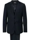 Zegna Single-breasted Wool Suit In Blue
