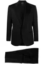 Zegna Single-breasted Black Wool Suit With Notch Lapel