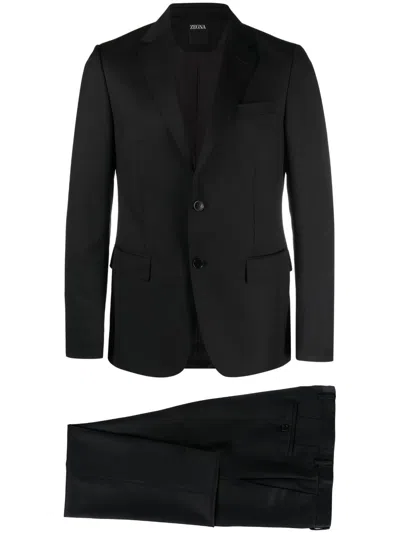 Zegna Single-breasted Suit In Schwarz