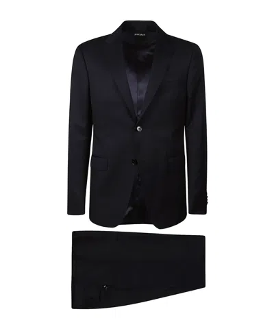 Zegna Single-breasted Suit In Black