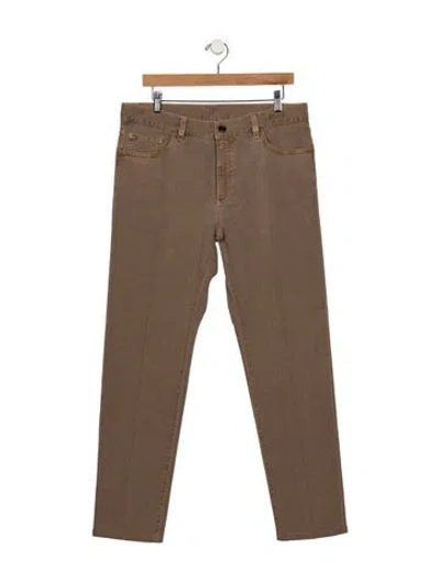 Pre-owned Zegna Skinny Jeans In Brown