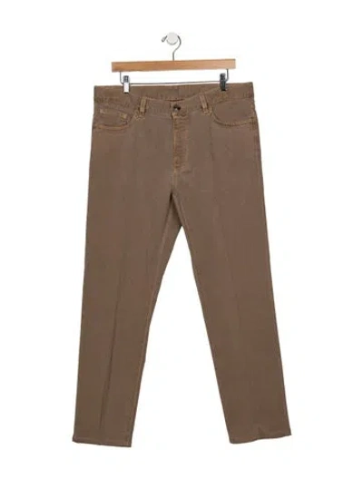Pre-owned Zegna Skinny Jeans In Brown