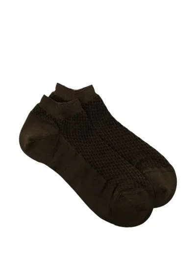 Zegna Sleek Dash Socks In Brown