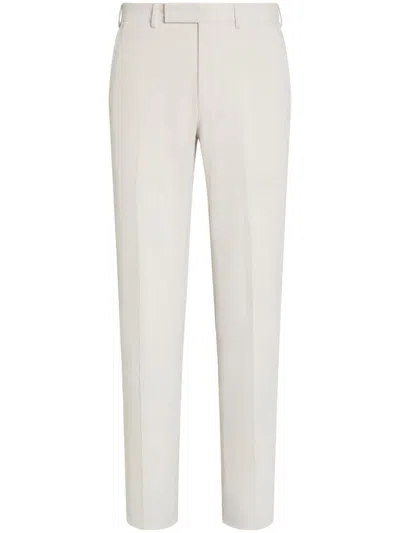 Zegna Slim Cut Trousers In Neutrals