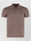 Zegna Slim Fit Cotton Polo With Short Sleeves In Brown