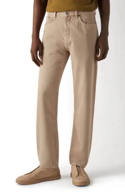 Zegna Slim Fit Jeans In Brown