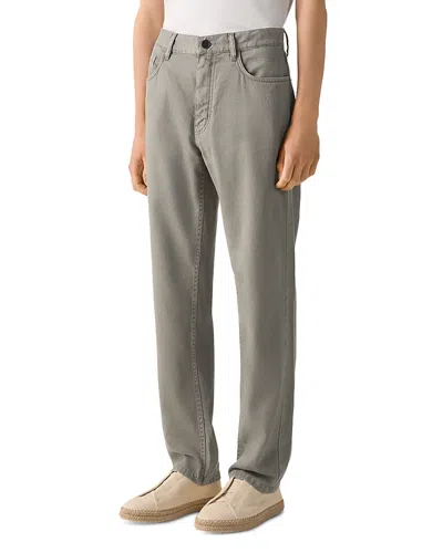 Zegna Slim Fit Stretch Cotton And Linen Roccia Jeans In Gray