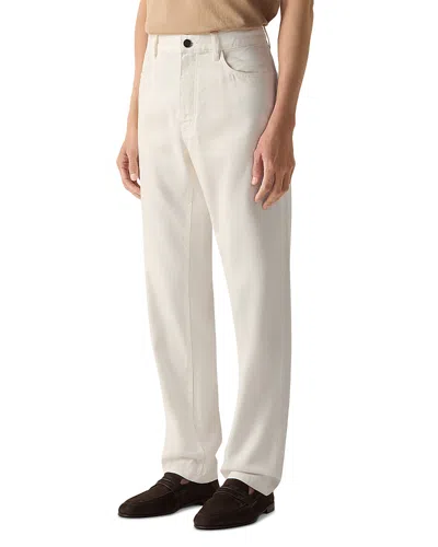 Zegna Slim Fit Stretch Cotton And Linen Roccia Jeans In White