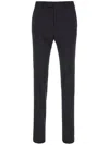 Zegna Wool Trousers With Belt Loops And Button Detail In 黑色
