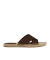 Zegna Mens Dark Brown Crossover Suede Espadrilles Eur 41 / 7 Uk In Brown