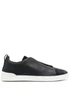 Zegna Slip-on Suede Sneakers In Blue