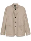 Zegna Linen-blend Shirt Jacket In Neutrals