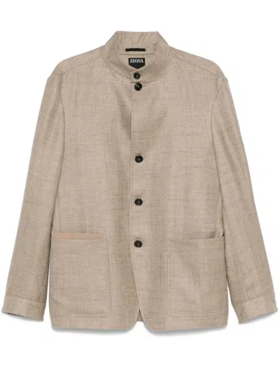 ZEGNA SLUB-TEXTURE BLAZER