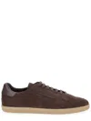Zegna Suede Low Profile Sneakers Rubber Sole In Brown