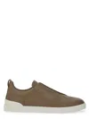 Zegna Baskets Triple Stitch Secondskin Vert Olive Clair