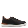 Zegna Triple Stitch Sneakers In Blue