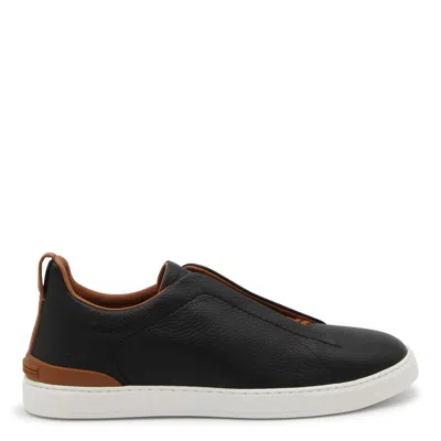 Zegna Sneakers Blacks And Greys In Blue