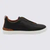 Zegna Triple Stitch Sneakers In Blue
