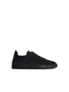 Zegna Black Suede Triple Stitch Sneakers