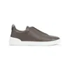 Zegna Triple Stitch Low-top Sneakers In Brown