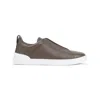 Zegna Triple Stitch Low-top Sneakers In Brown