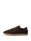 Zegna Suede Low Profile Sneakers Rubber Sole In Brown