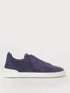 Zegna Triple Stitch Slip-on Sneakers In Blue