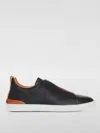 Zegna Sole Contrast Sneakers Pull Tab In Schwarz