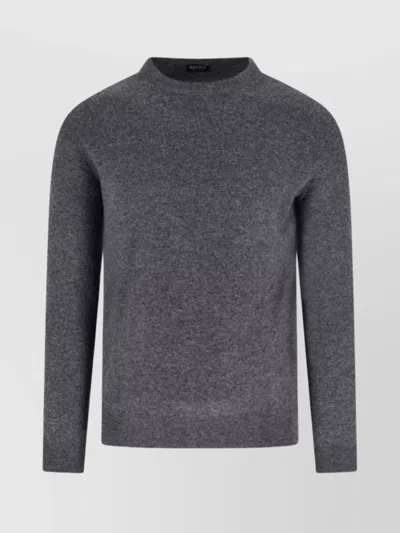 Zegna Soft Texture Long Sleeve Crew Neck Sweater In Multi