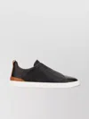 Zegna Sole Contrast Sneakers Pull Tab In Black