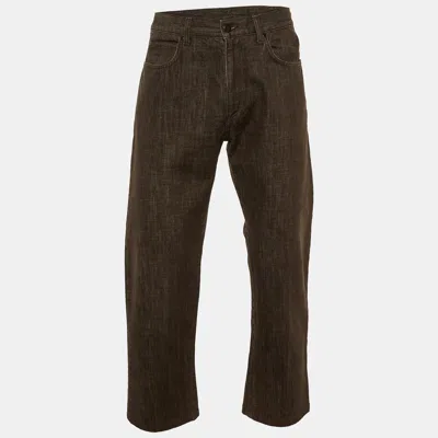 Pre-owned Zegna Sport Brown Denim Regular Fit Jeans M/waist 33"