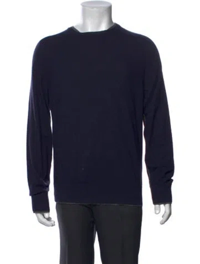 Pre-owned Zegna Sport Cashmere Crew Neck Pullover In Blue