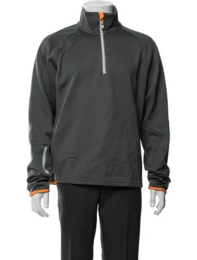 Pre-owned Zegna Sport Mock Neck Long Sleeve Pullover In Green/grey