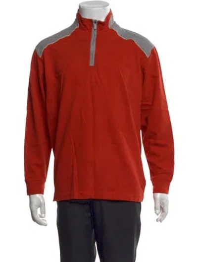 Pre-owned Zegna Sport Mock Neck Long Sleeve Pullover In Orange