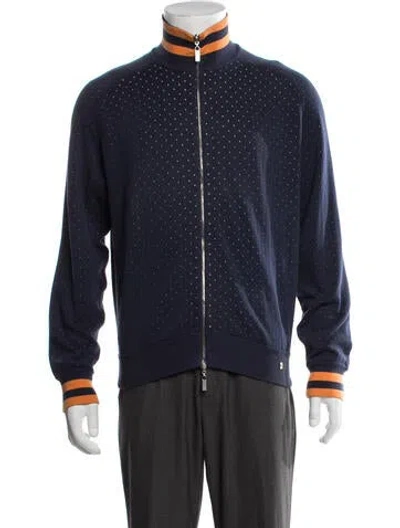 Pre-owned Zegna Sport Printed Jacket In Blue