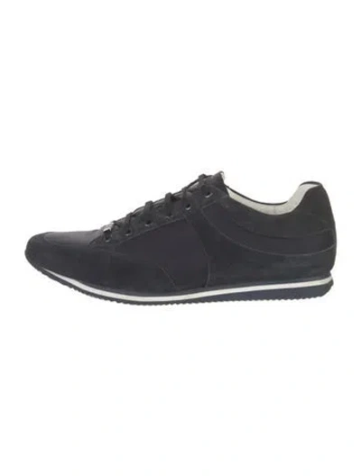 Pre-owned Zegna Sport Suede Sneakers In Blue