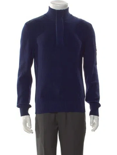 Pre-owned Zegna Sport Virgin Wool Turtleneck Pullover In Blue